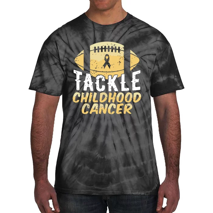 Childhood Cancer Awareness Tackle Childhood Cancer Football Tie-Dye T-Shirt