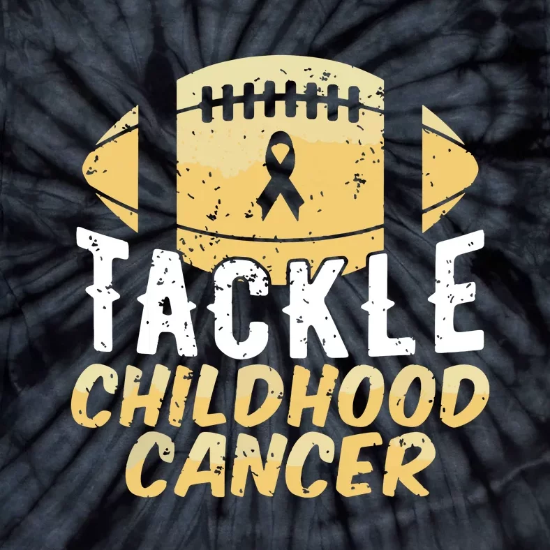 Childhood Cancer Awareness Tackle Childhood Cancer Football Tie-Dye T-Shirt