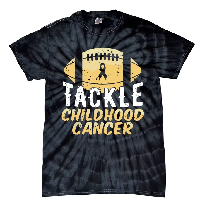 Childhood Cancer Awareness Tackle Childhood Cancer Football Tie-Dye T-Shirt