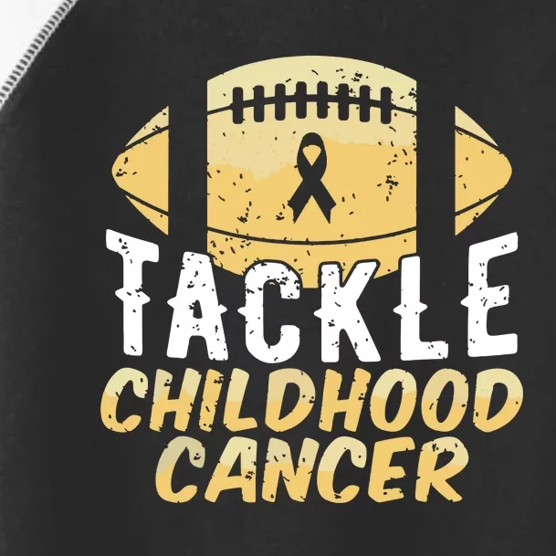 Childhood Cancer Awareness Tackle Childhood Cancer Football Toddler Fine Jersey T-Shirt