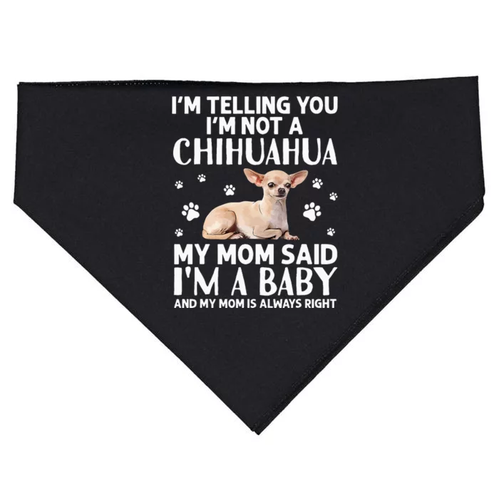 Cute Chihuahua Art For Women Mom Dog Breed Chihuahua Lovers USA-Made Doggie Bandana