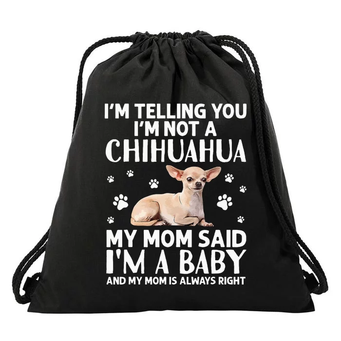 Cute Chihuahua Art For Women Mom Dog Breed Chihuahua Lovers Drawstring Bag