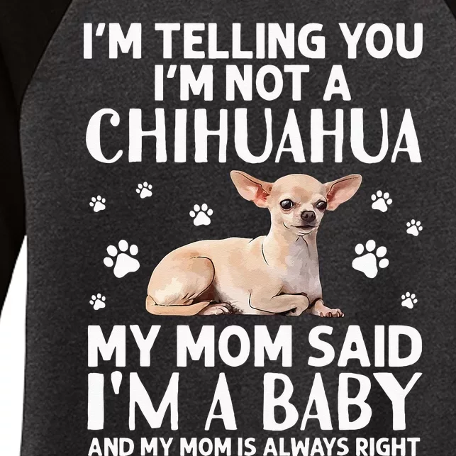 Cute Chihuahua Art For Women Mom Dog Breed Chihuahua Lovers Women's Tri-Blend 3/4-Sleeve Raglan Shirt