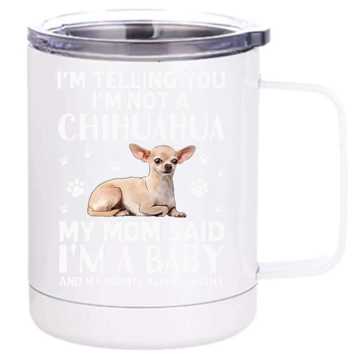 Cute Chihuahua Art For Women Mom Dog Breed Chihuahua Lovers Front & Back 12oz Stainless Steel Tumbler Cup