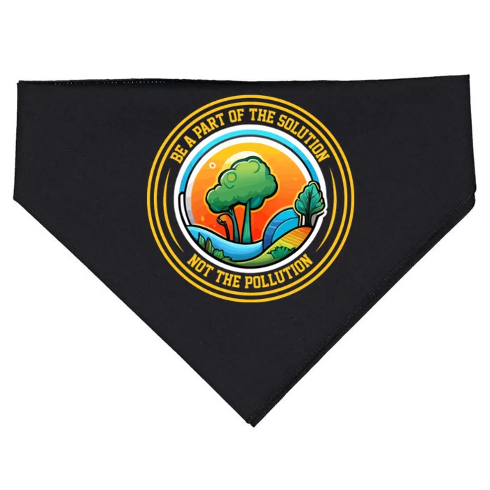 Climate Change Awareness Emblem USA-Made Doggie Bandana