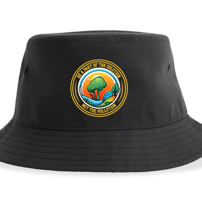 Climate Change Awareness Emblem Sustainable Bucket Hat