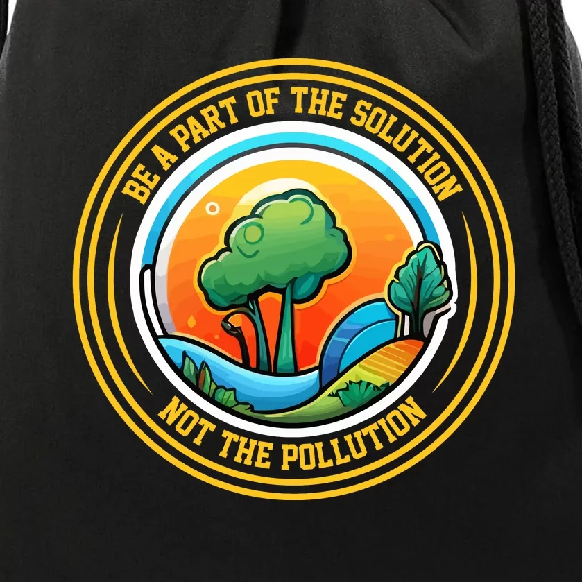 Climate Change Awareness Emblem Drawstring Bag