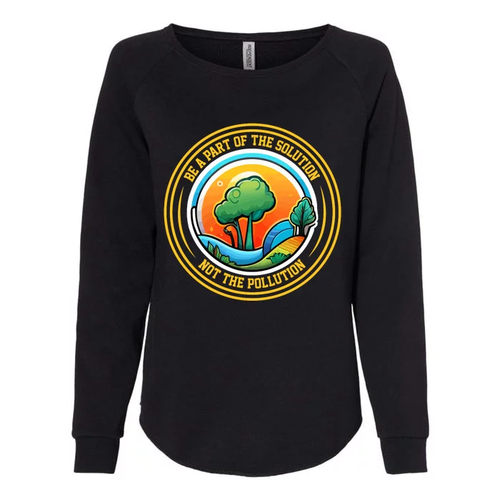 Climate Change Awareness Emblem Womens California Wash Sweatshirt