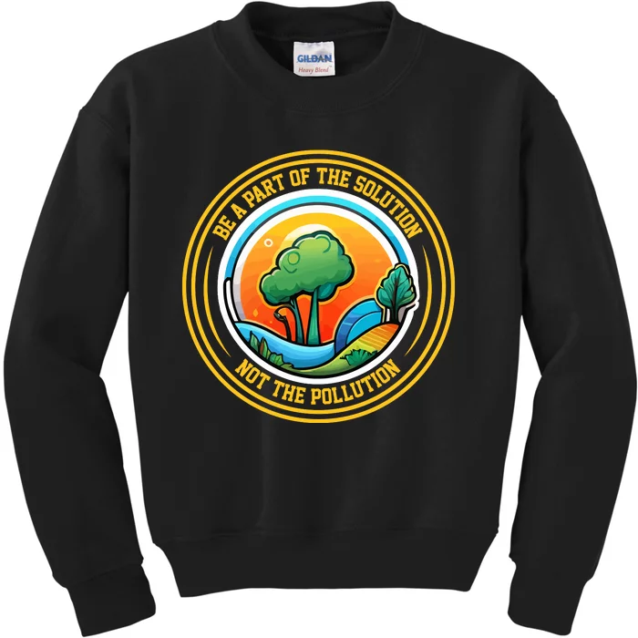 Climate Change Awareness Emblem Kids Sweatshirt