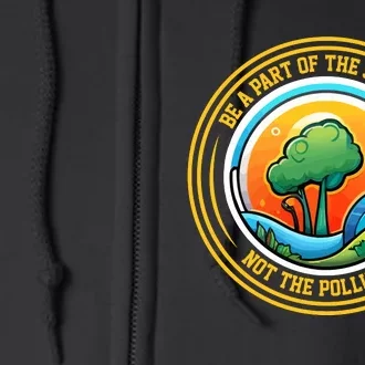 Climate Change Awareness Emblem Full Zip Hoodie