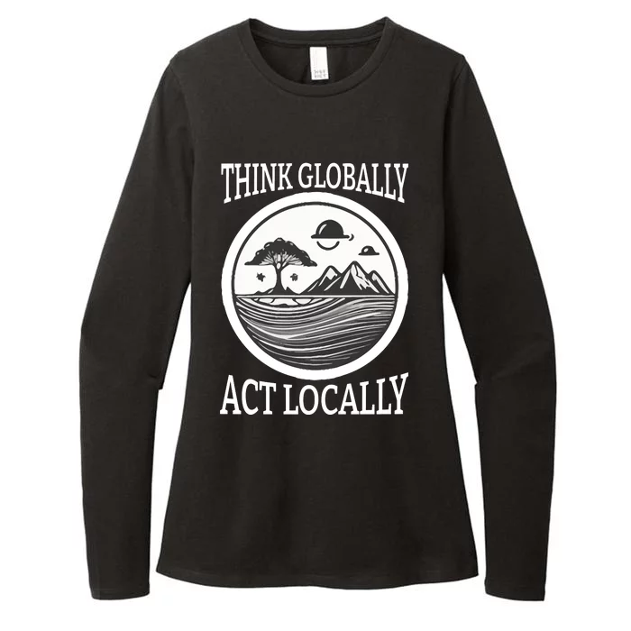 Climate Change Awareness Graphic Womens CVC Long Sleeve Shirt