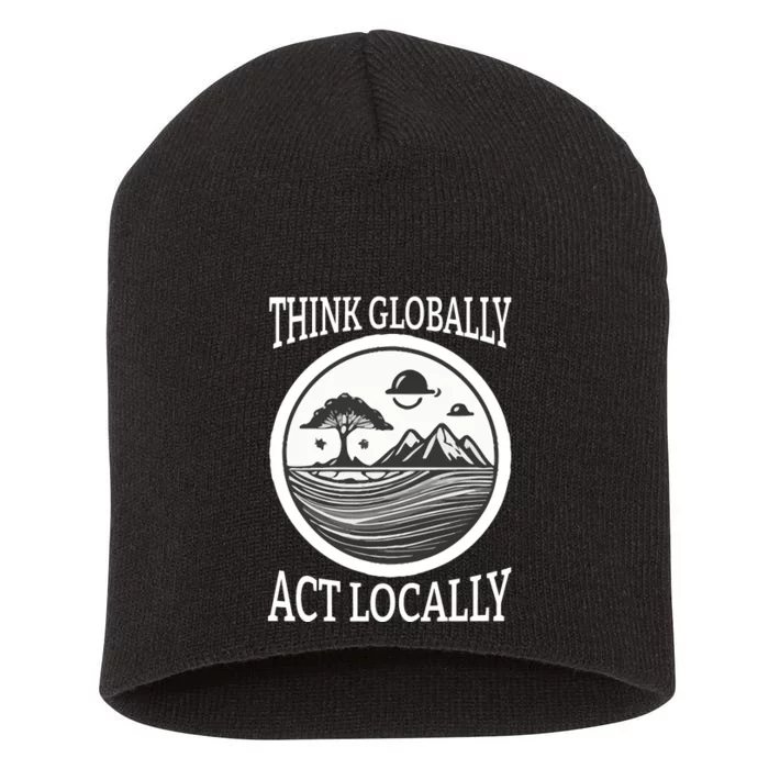 Climate Change Awareness Graphic Short Acrylic Beanie