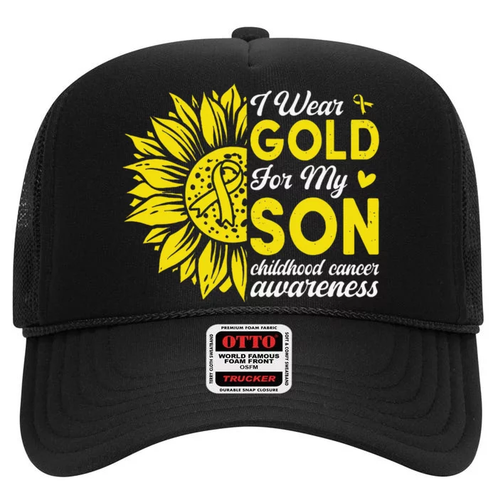 Childhood Cancer Awareness Warrior Gift High Crown Mesh Trucker Hat