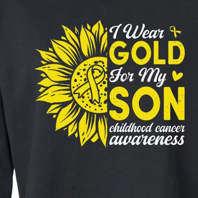 Childhood Cancer Awareness Warrior Gift Cropped Pullover Crew