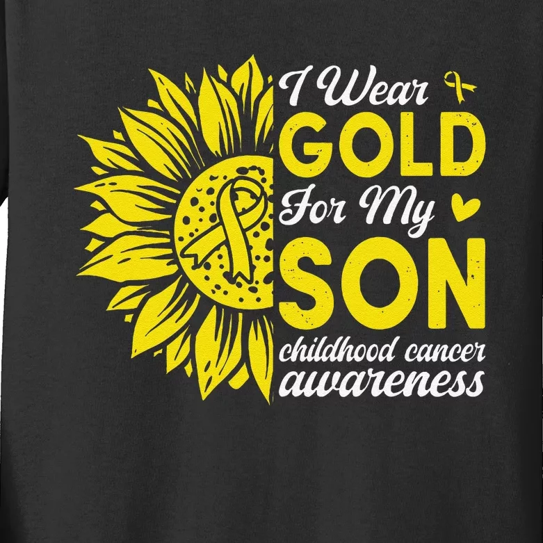 Childhood Cancer Awareness Warrior Gift Kids Long Sleeve Shirt