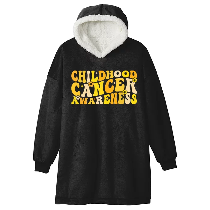 Childhood Cancer Awareness Rainbow Awareness Ribbon Hooded Wearable Blanket