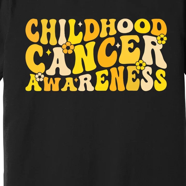 Childhood Cancer Awareness Rainbow Awareness Ribbon Premium T-Shirt