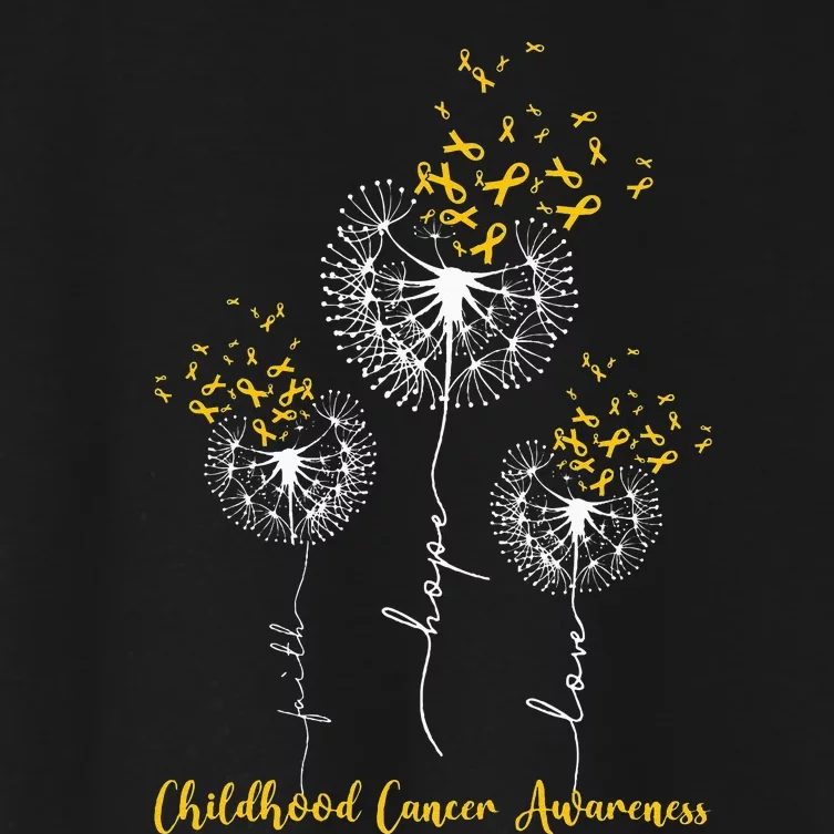 Childhood Cancer Awareness Faith Hope Love Dandelion Women's Crop Top Tee