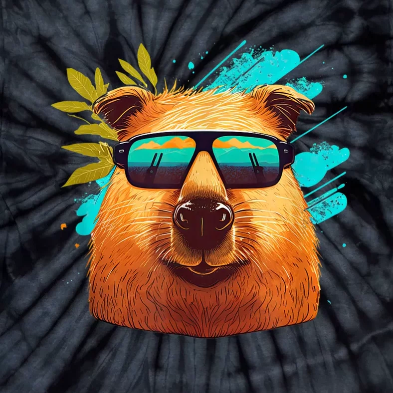 Capybara Cute And Funny Capybara Cool Sunglasses Tie-Dye T-Shirt