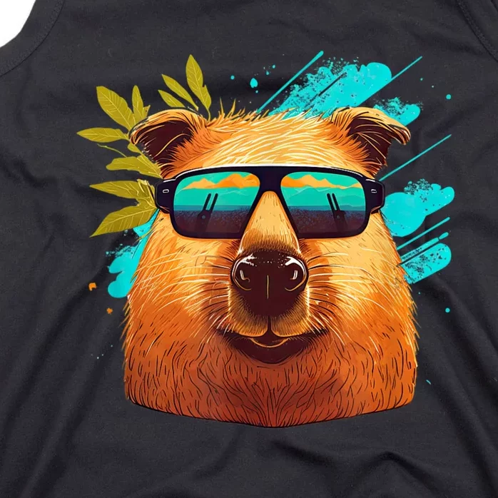 Capybara Cute And Funny Capybara Cool Sunglasses Tank Top