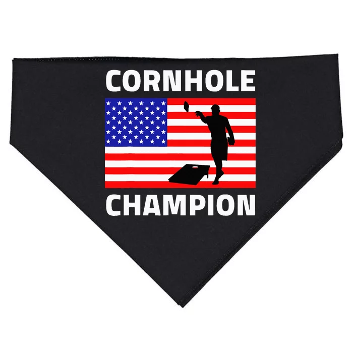 Cornhole Champion American Flag Usa USA-Made Doggie Bandana