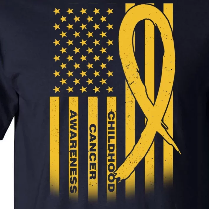 Childhood Cancer Awareness US Flag Tall T-Shirt