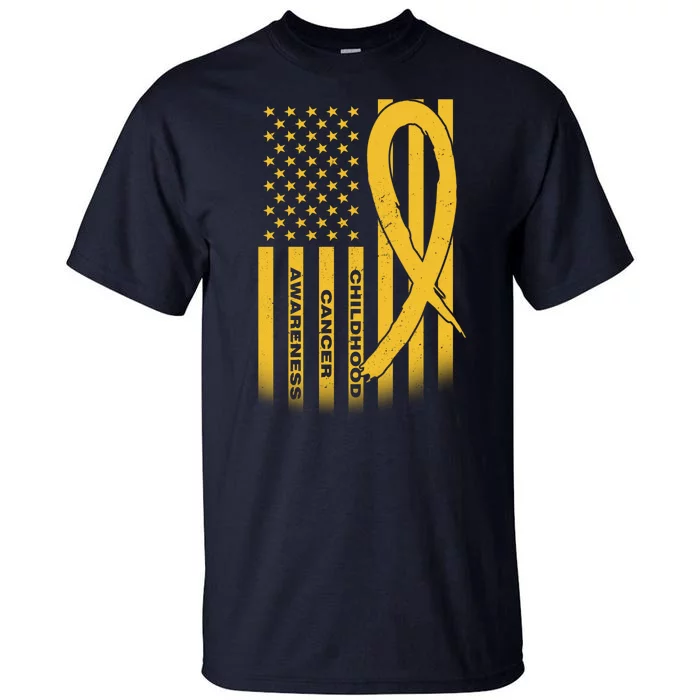 Childhood Cancer Awareness US Flag Tall T-Shirt