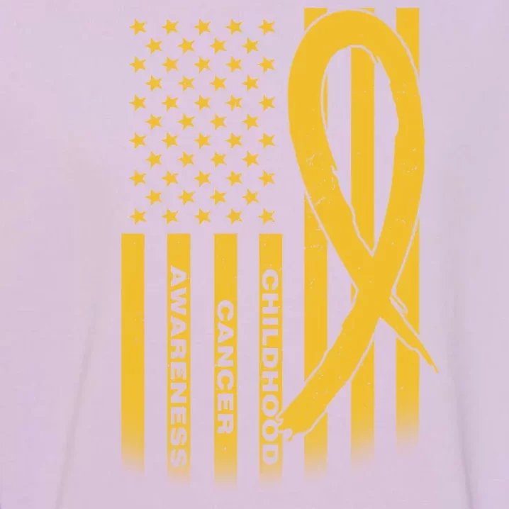 Childhood Cancer Awareness US Flag Garment-Dyed Sweatshirt