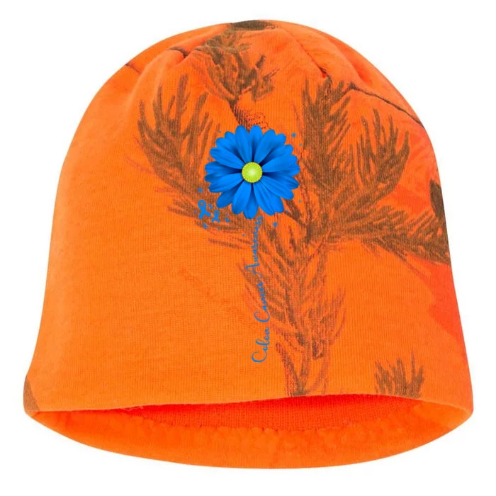 Colon Cancer Awareness Sunflower Ribbon Kati - Camo Knit Beanie