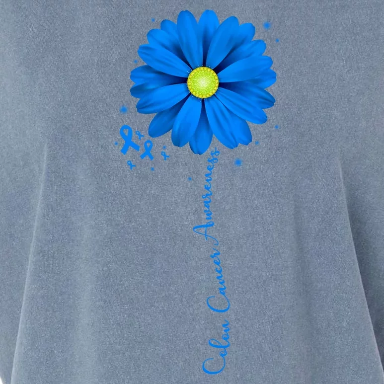 Colon Cancer Awareness Sunflower Ribbon Garment-Dyed Women's Muscle Tee