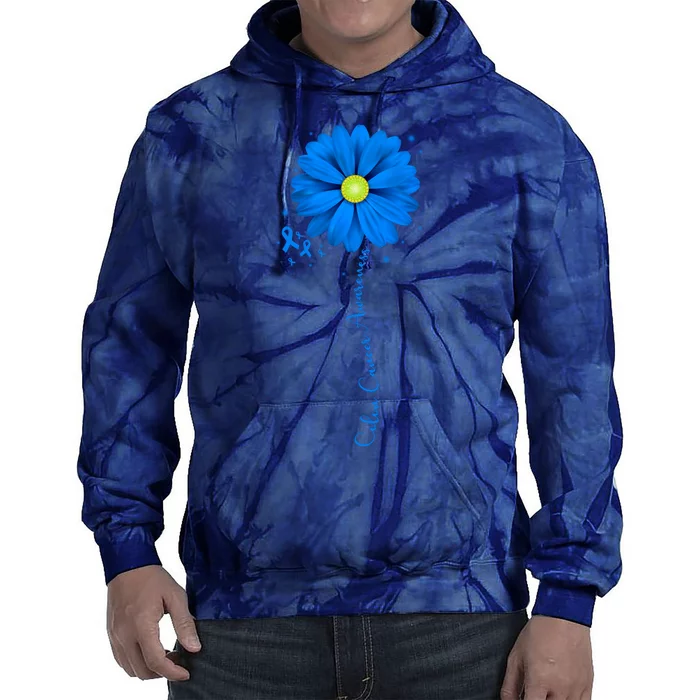 Colon Cancer Awareness Sunflower Ribbon Tie Dye Hoodie