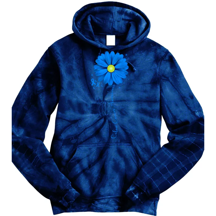 Colon Cancer Awareness Sunflower Ribbon Tie Dye Hoodie