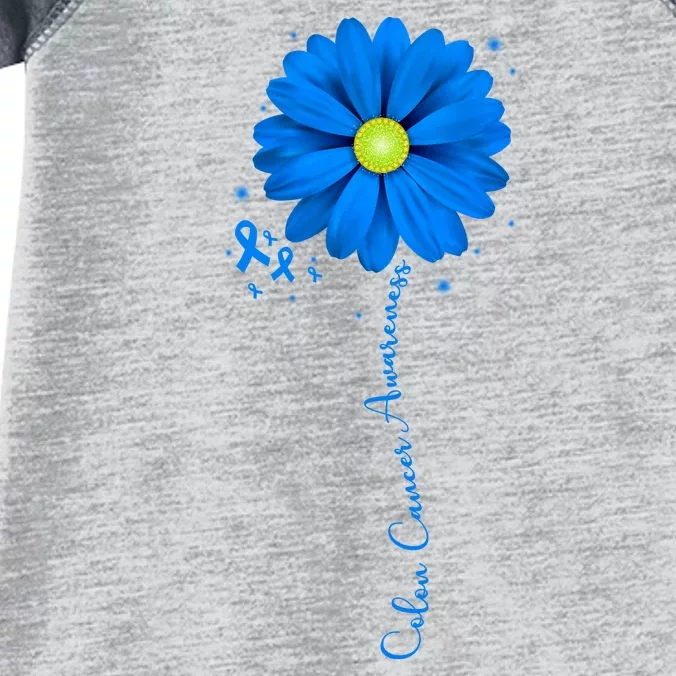 Colon Cancer Awareness Sunflower Ribbon Infant Baby Jersey Bodysuit