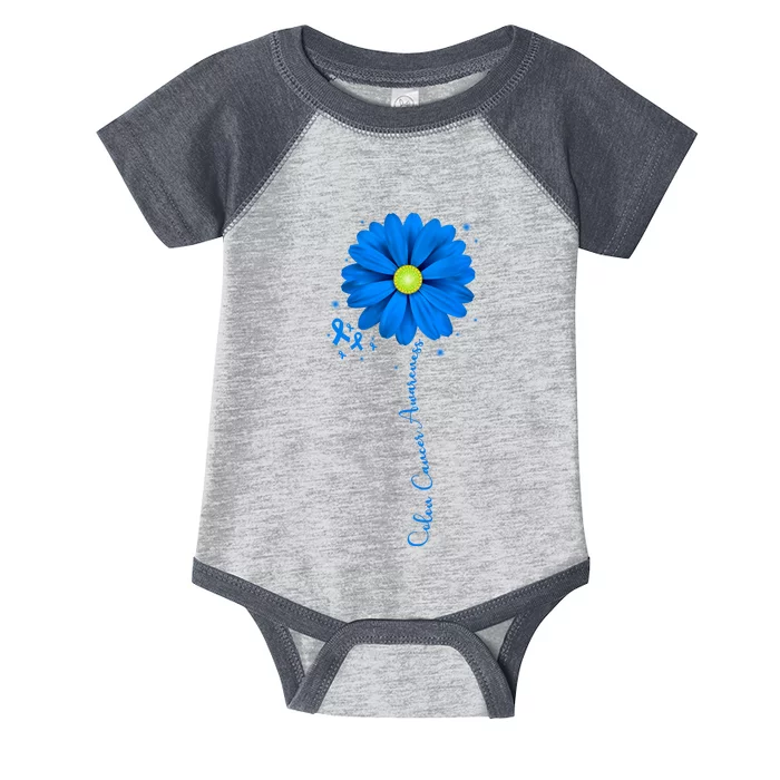 Colon Cancer Awareness Sunflower Ribbon Infant Baby Jersey Bodysuit