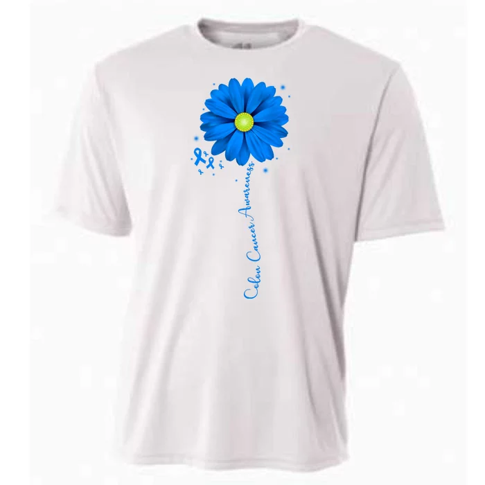 Colon Cancer Awareness Sunflower Ribbon Cooling Performance Crew T-Shirt