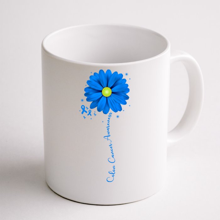 Colon Cancer Awareness Sunflower Ribbon Front & Back Coffee Mug