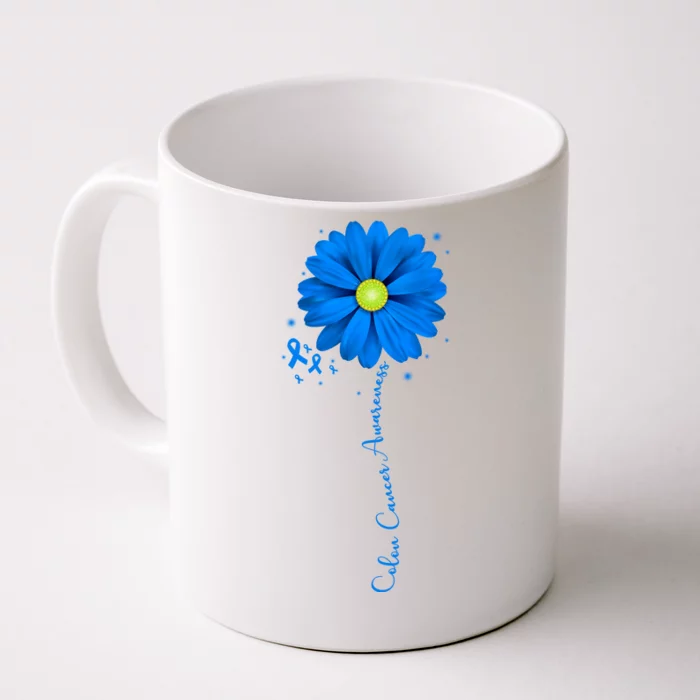 Colon Cancer Awareness Sunflower Ribbon Front & Back Coffee Mug