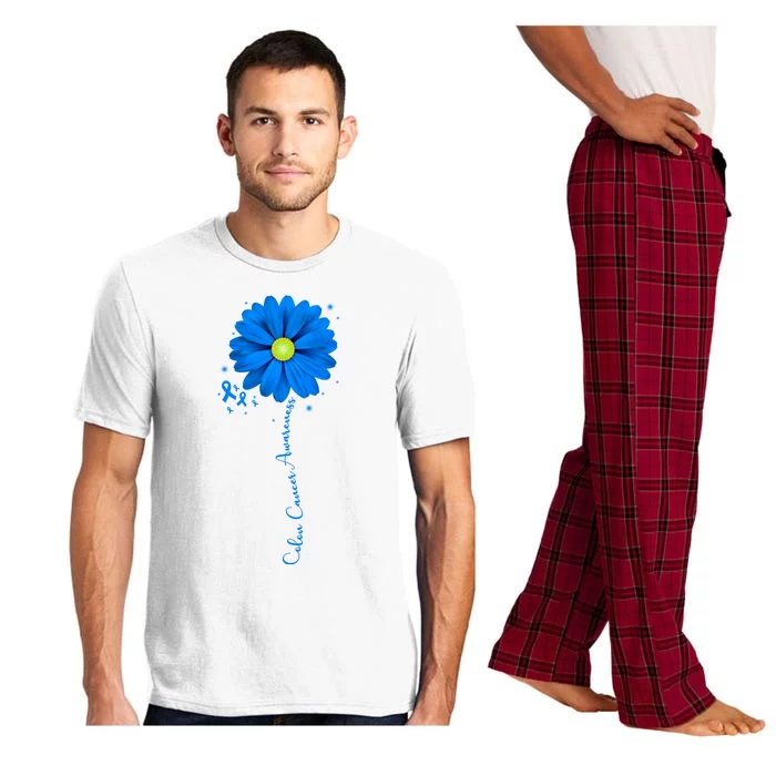 Colon Cancer Awareness Sunflower Ribbon Pajama Set