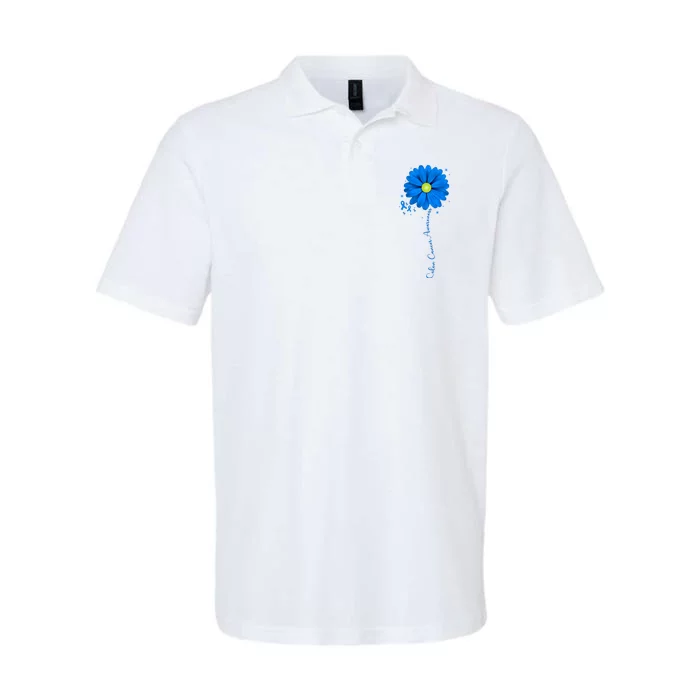 Colon Cancer Awareness Sunflower Ribbon Softstyle Adult Sport Polo