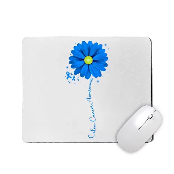 Colon Cancer Awareness Sunflower Ribbon Mousepad