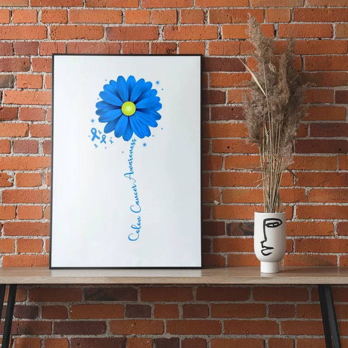 Colon Cancer Awareness Sunflower Ribbon Poster