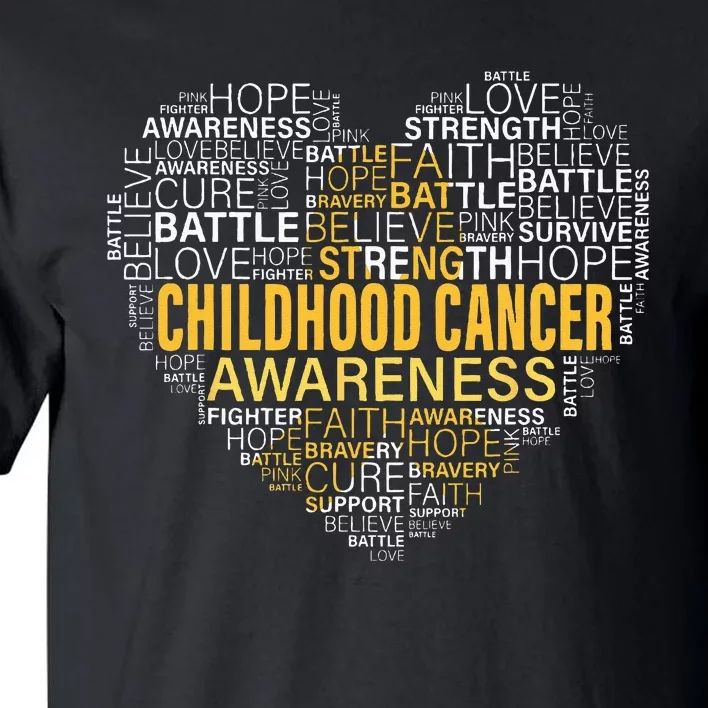 Childhood Cancer Awareness Hope Support Strong Warrior Tall T-Shirt