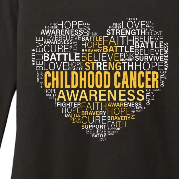 Childhood Cancer Awareness Hope Support Strong Warrior Womens CVC Long Sleeve Shirt