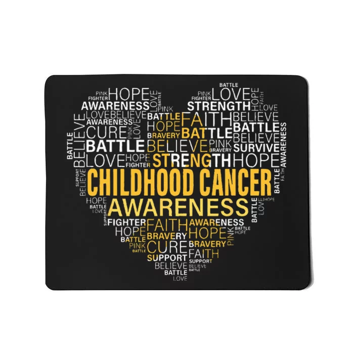 Childhood Cancer Awareness Hope Support Strong Warrior Mousepad