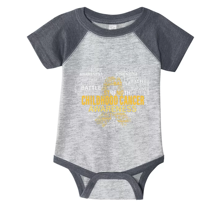 Childhood Cancer Awareness Hope Support Strong Warrior Infant Baby Jersey Bodysuit