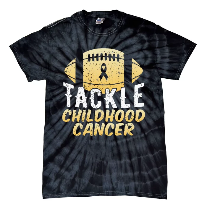 Childhood Cancer Awareness Tackle Childhood Cancer Football Tie-Dye T-Shirt