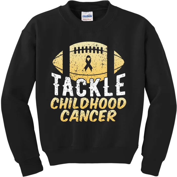 Childhood Cancer Awareness Tackle Childhood Cancer Football Kids Sweatshirt