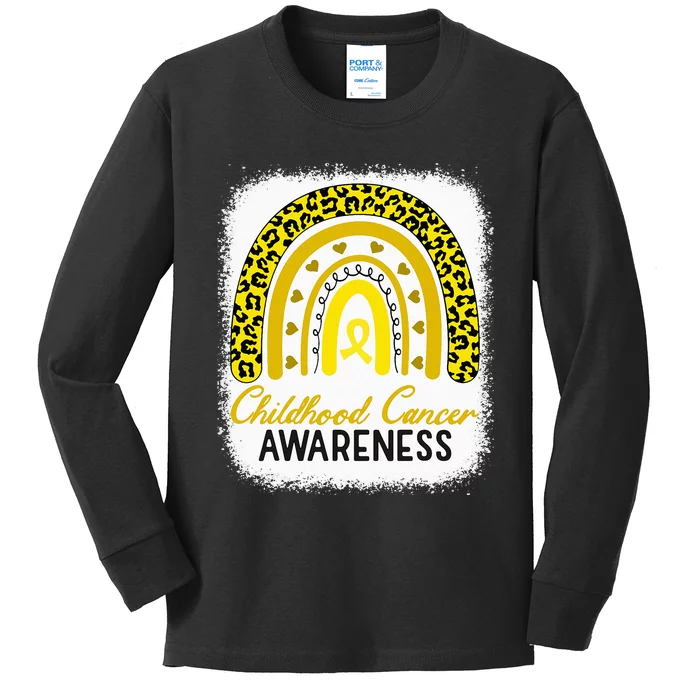 Childhood Cancer Awareness Hope Support Strong Warrior Kids Long Sleeve Shirt