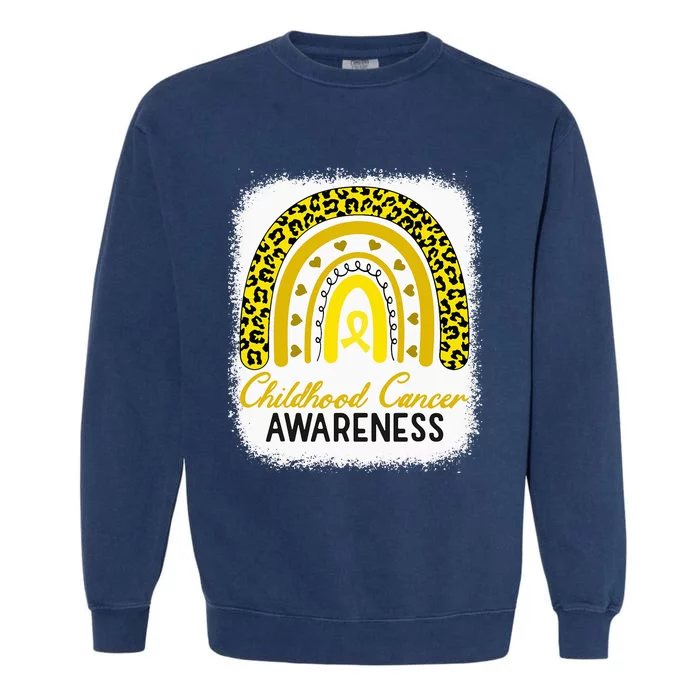 Childhood Cancer Awareness Hope Support Strong Warrior Garment-Dyed Sweatshirt