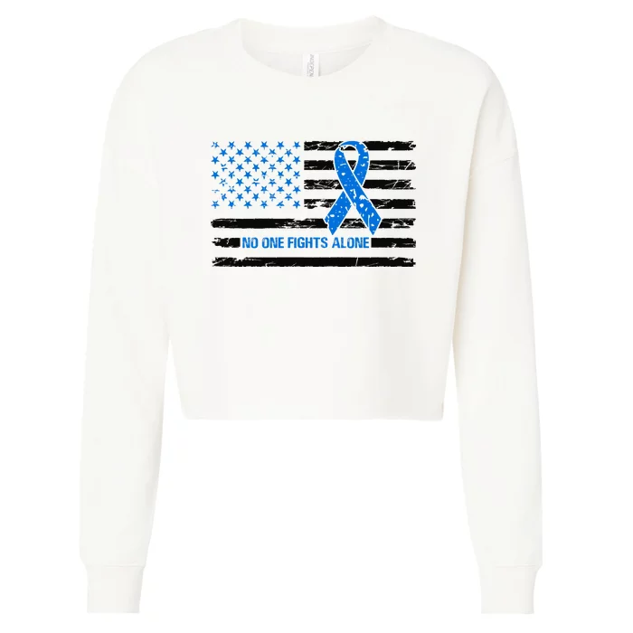 Colon Cancer Awareness Cropped Pullover Crew